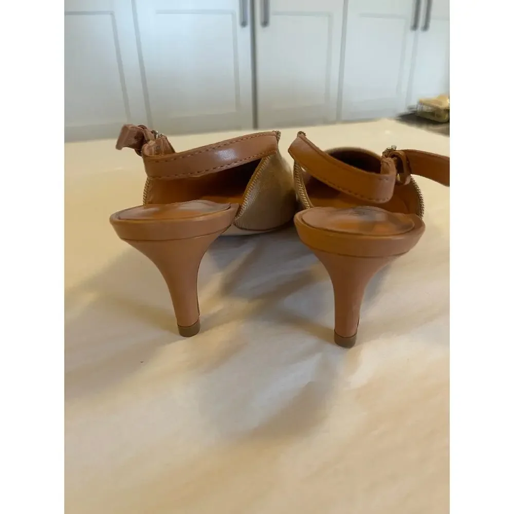 CINQ A SEPT Slyvie Denim Slingback Pumps